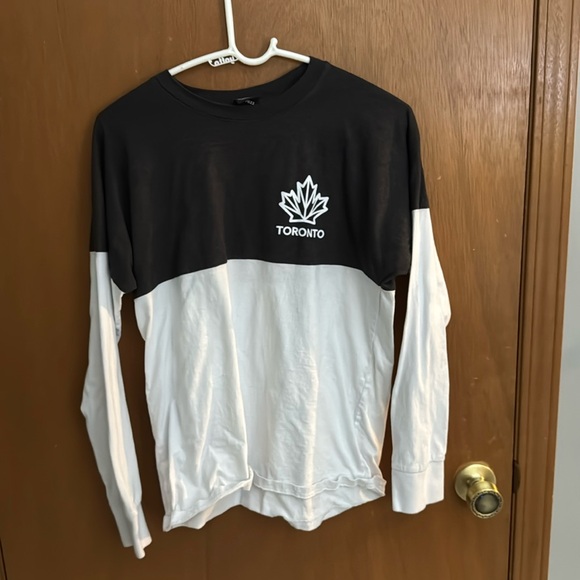 Dark Gray and White Toronto Canada Long Sleeve Tee - Picture 1 of 3